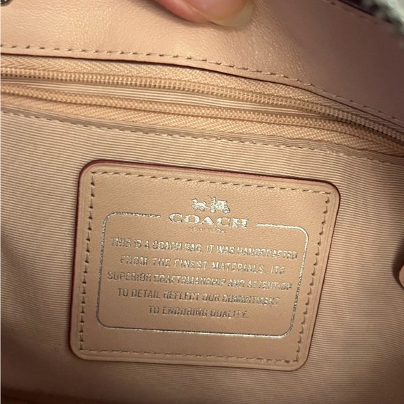 Coach Taupe Sparkle Leather Handbag - Picture 10 of 12